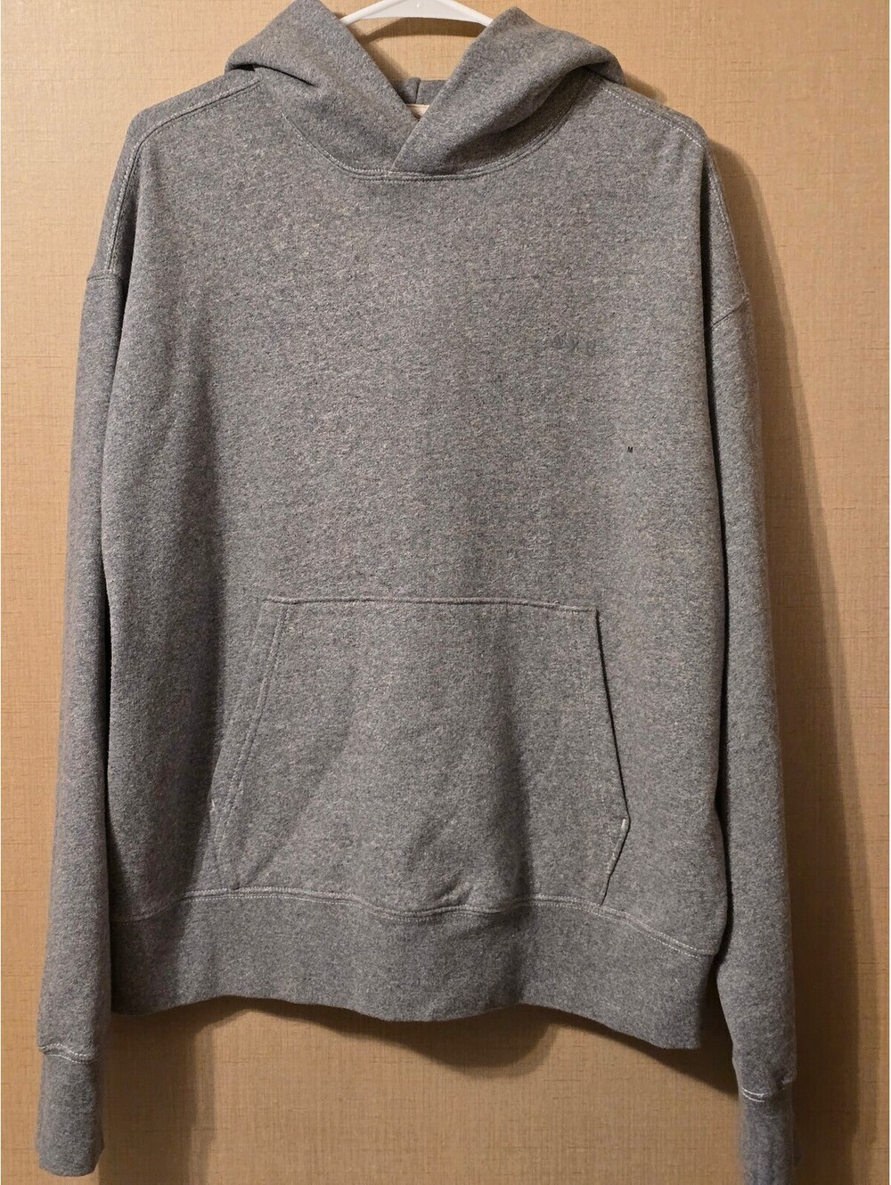 American Eagle Relaxed Fit Hoodie Gray Fleece Tonal Logo Men's Size M